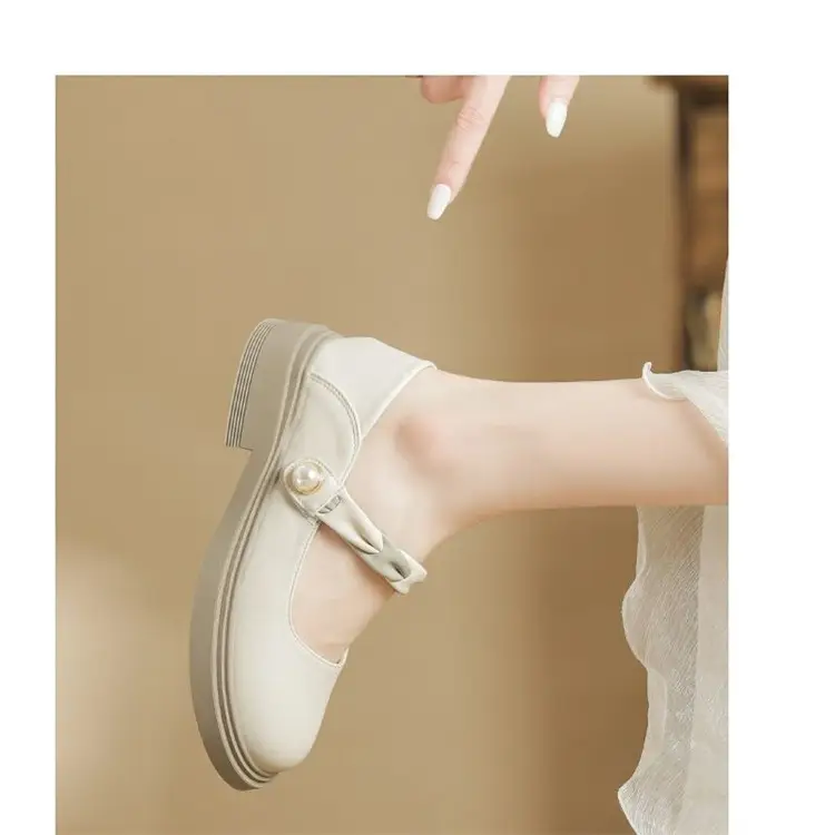Chanel Style Soft Leather Shoes Women's 2024 New Summer Small Leather Shoes All-match Single Shoes Shallow Mouth Gentle Mary Jane Shoes — feature 12