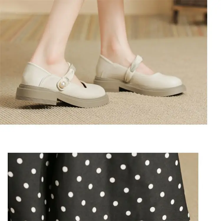 Chanel Style Soft Leather Shoes Women's 2024 New Summer Small Leather Shoes All-match Single Shoes Shallow Mouth Gentle Mary Jane Shoes — feature 13