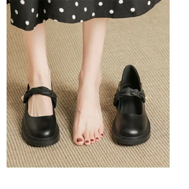 Chanel Style Soft Leather Shoes Women's 2024 New Summer Small Leather Shoes All-match Single Shoes Shallow Mouth Gentle Mary Jane Shoes — feature 14
