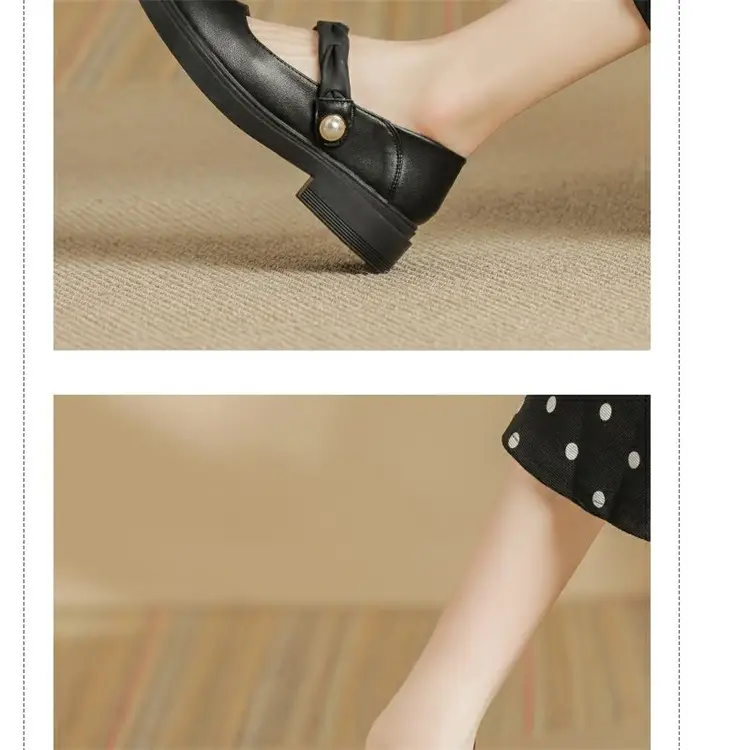 Chanel Style Soft Leather Shoes Women's 2024 New Summer Small Leather Shoes All-match Single Shoes Shallow Mouth Gentle Mary Jane Shoes — feature 17