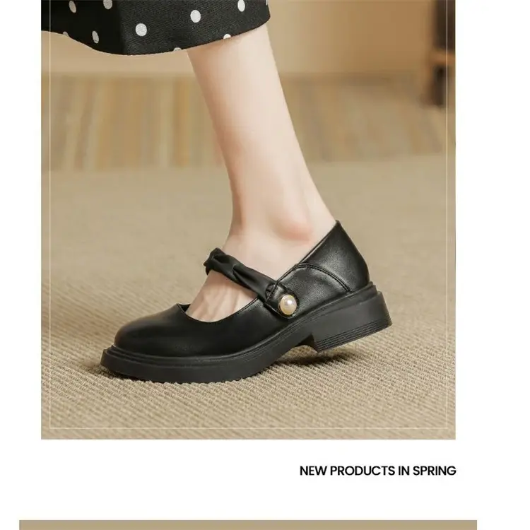 Chanel Style Soft Leather Shoes Women's 2024 New Summer Small Leather Shoes All-match Single Shoes Shallow Mouth Gentle Mary Jane Shoes — feature 19