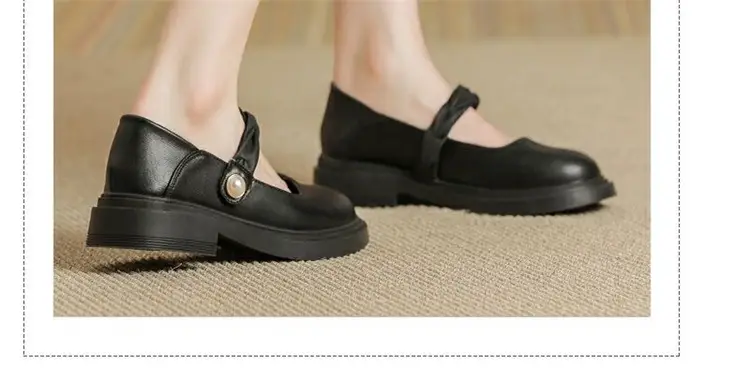 Chanel Style Soft Leather Shoes Women's 2024 New Summer Small Leather Shoes All-match Single Shoes Shallow Mouth Gentle Mary Jane Shoes — feature 22