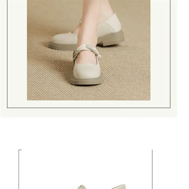 Chanel Style Soft Leather Shoes Women's 2024 New Summer Small Leather Shoes All-match Single Shoes Shallow Mouth Gentle Mary Jane Shoes — feature 3