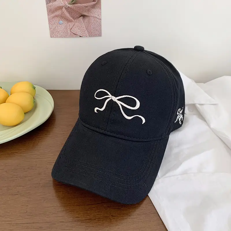 Women's Korean Bow Baseball Cap Large Head Circumference - Image 3