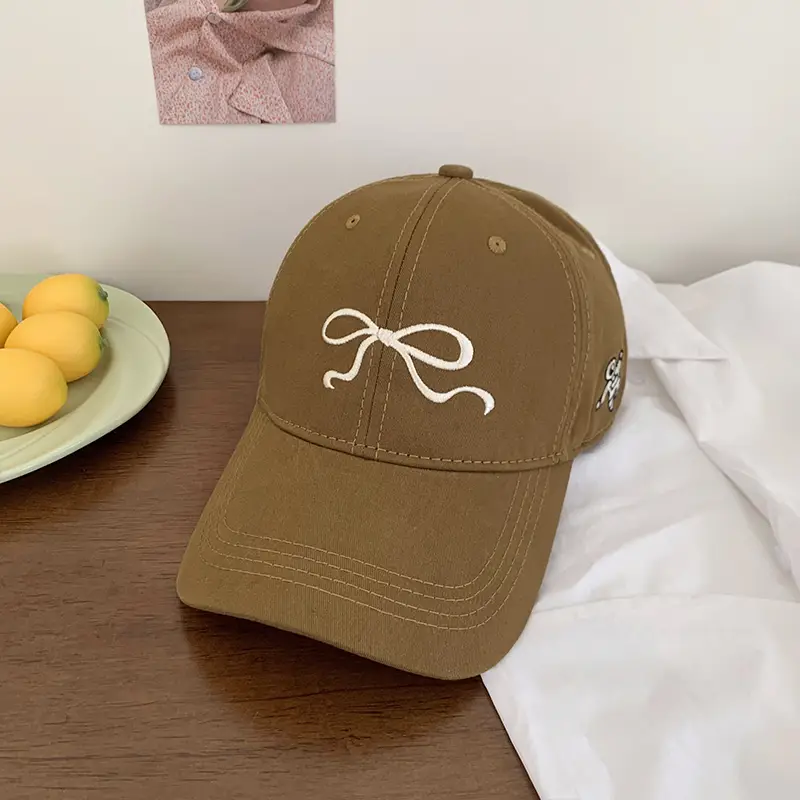 Women's Korean Bow Baseball Cap Large Head Circumference - Image 4