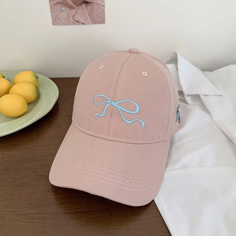 Women's Korean Bow Baseball Cap Large Head Circumference - Image 5