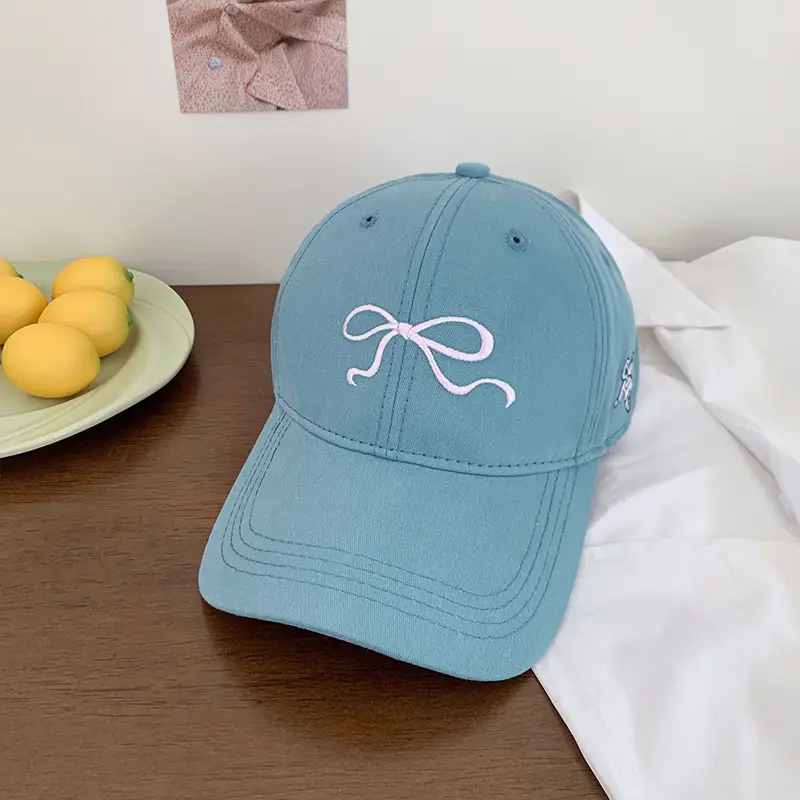 Women's Korean Bow Baseball Cap Large Head Circumference - Image 6