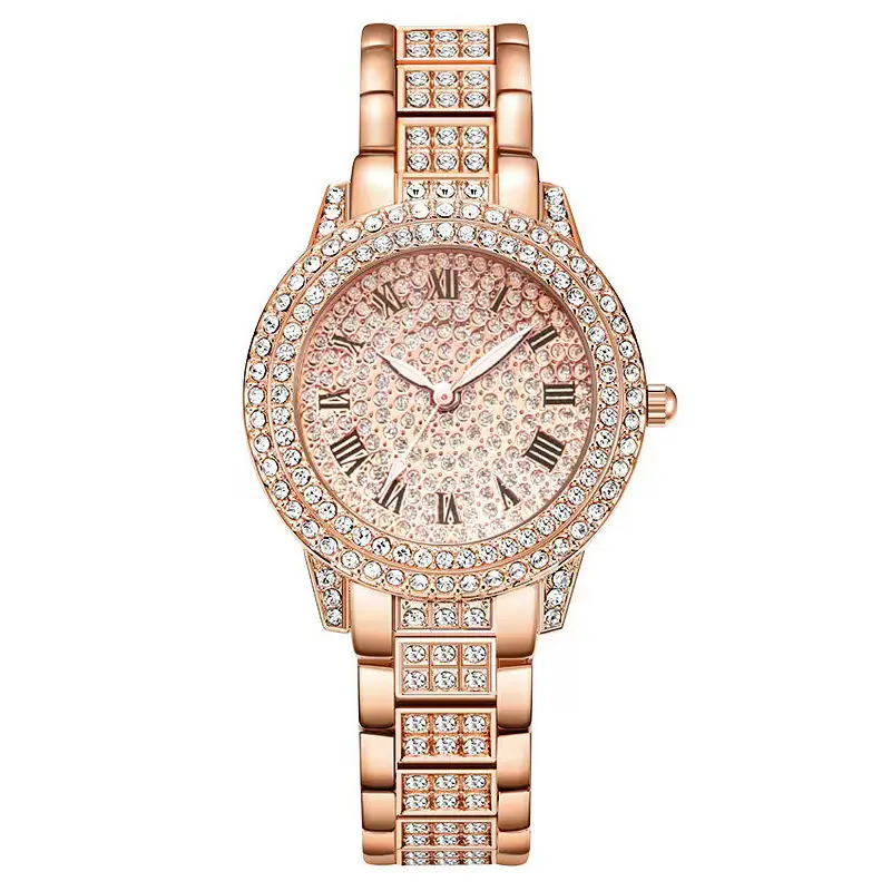5pcs Diamond Watch Set for Women Roman Quartz Bracelet