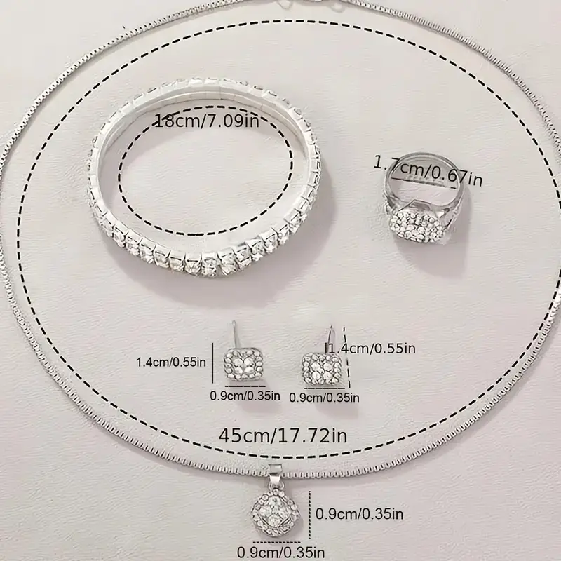 5pcs Diamond Watch Set for Women Roman Quartz Bracelet — feature 5