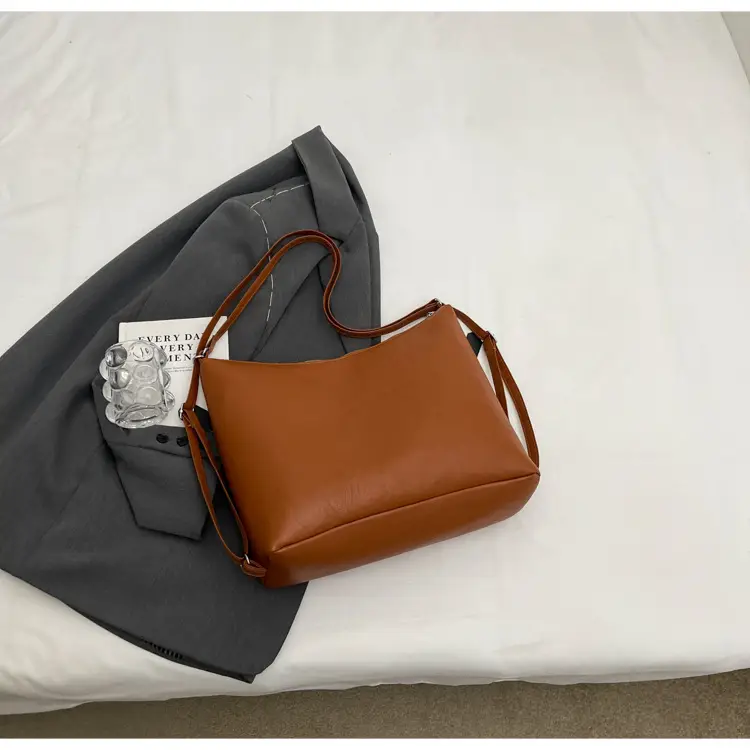 2024 Korean Style Women's Tan Shoulder Bag with Crossbody Strap — feature 14