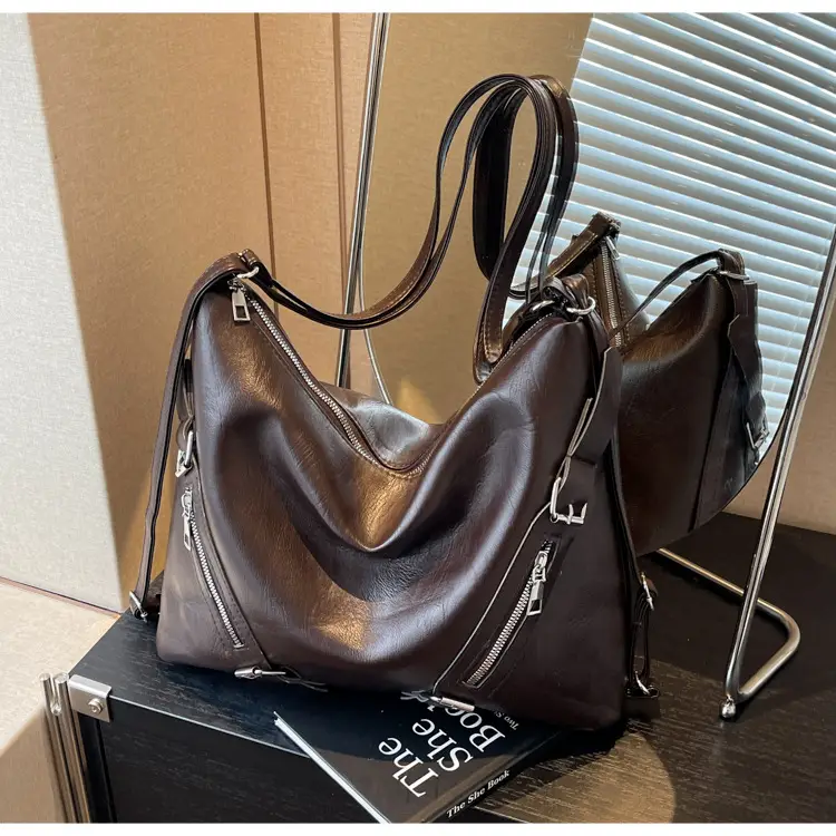 2024 Korean Style Women's Tan Shoulder Bag with Crossbody Strap — feature 21