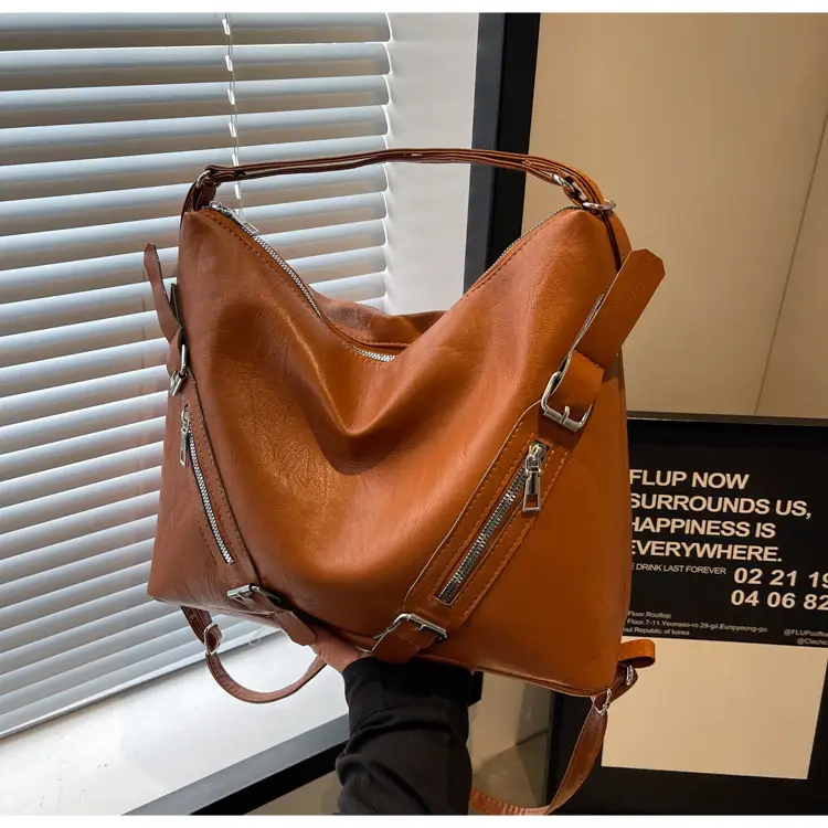 2024 Korean Style Women's Tan Shoulder Bag with Crossbody Strap — feature 22
