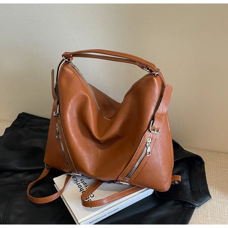2024 Korean Style Women's Tan Shoulder Bag with Crossbody Strap — feature 23