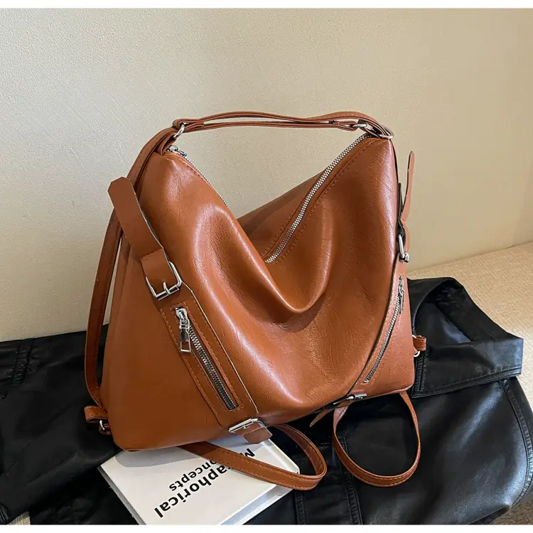 2024 Korean Style Women's Tan Shoulder Bag with Crossbody Strap — feature 25