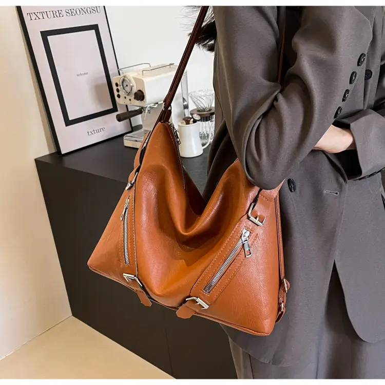 2024 Korean Style Women's Tan Shoulder Bag with Crossbody Strap — feature 28