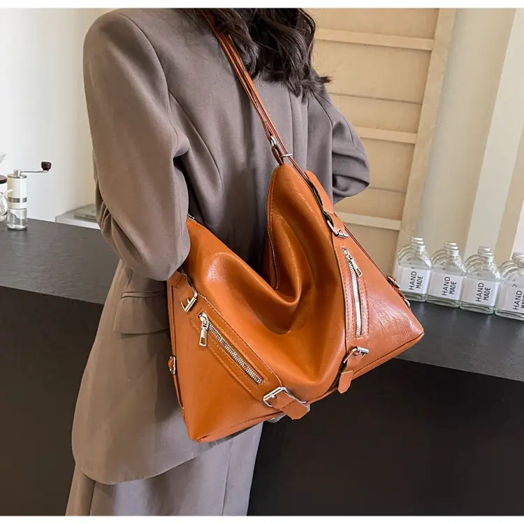 2024 Korean Style Women's Tan Shoulder Bag with Crossbody Strap — feature 29
