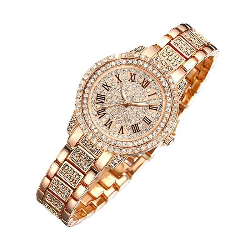 Women's Roman Dial Quartz Watch with Crystal Bracelet - Image 11