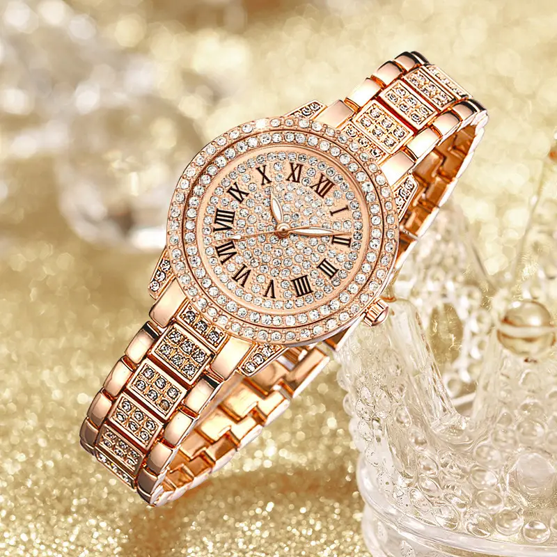 Women's Roman Dial Quartz Watch with Crystal Bracelet — feature 12
