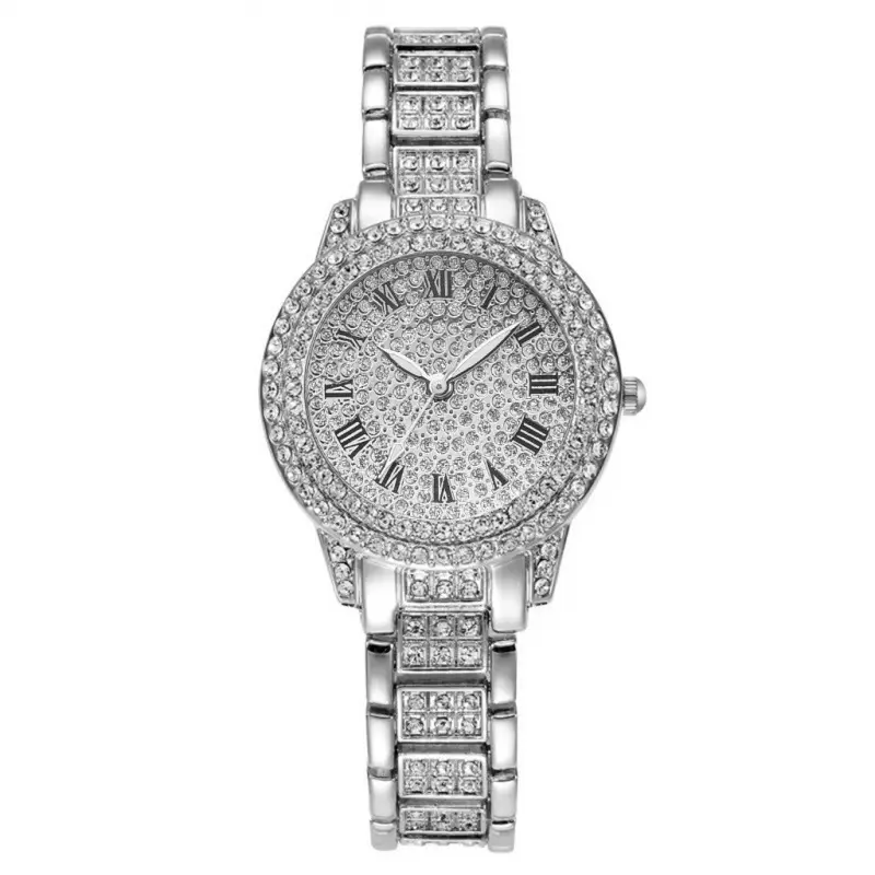 Women's Roman Dial Quartz Watch with Crystal Bracelet - Image 3