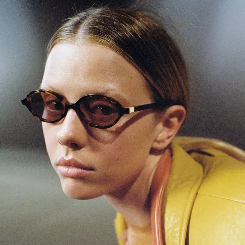 Women Oval Sunglasses Retro Cross Border Sun Protection - Image 9