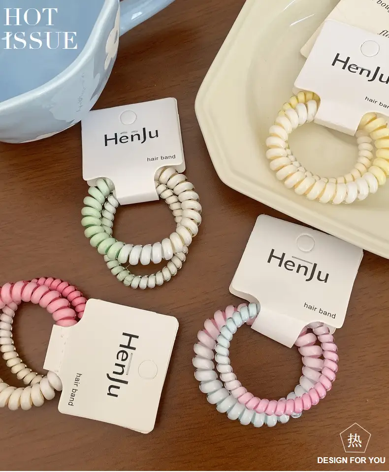 Spring Color Gradient Rubber Hair Rings for Women — feature 3