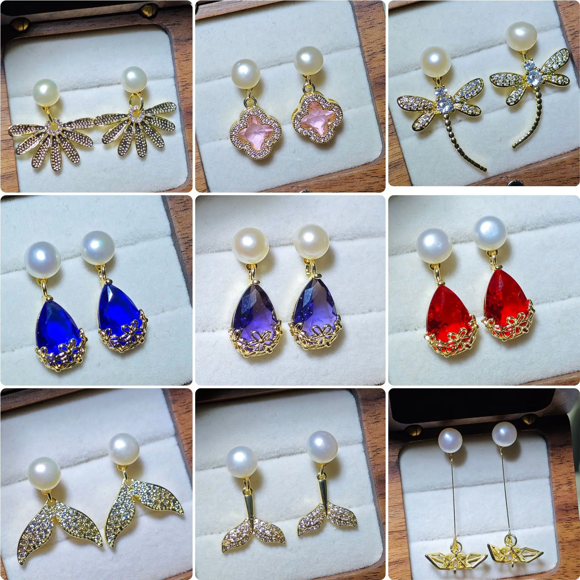 S925 Silver Pearl Four-Leaf Clover Earrings — feature 2