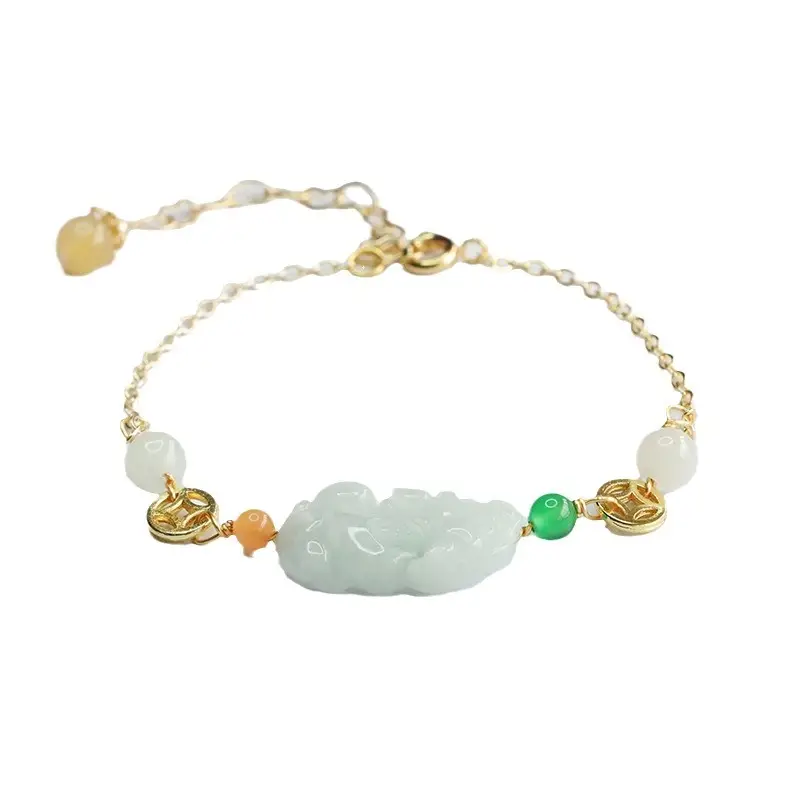 Jade Pixiu Bracelet for Women Gold Chain Pearl Beads - Image 5