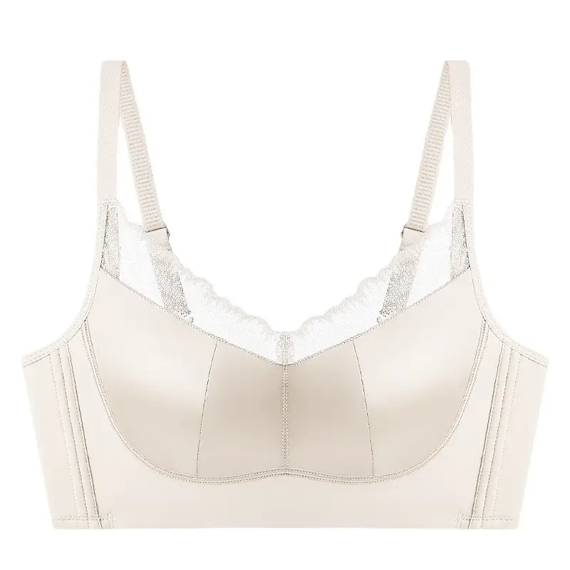 Large Chest Small Underwear Women's Thin Nipper Anti-sagging Lace Satin Comfortable Adjustable plus size Bra