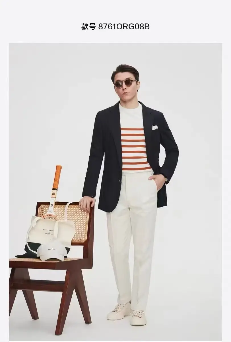 Men Striped Knitted T-shirt Black White — feature 6