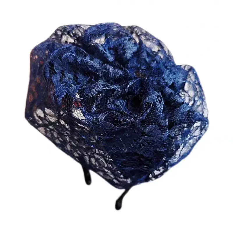 Black Lace Wide Brim Hair Cover Hat