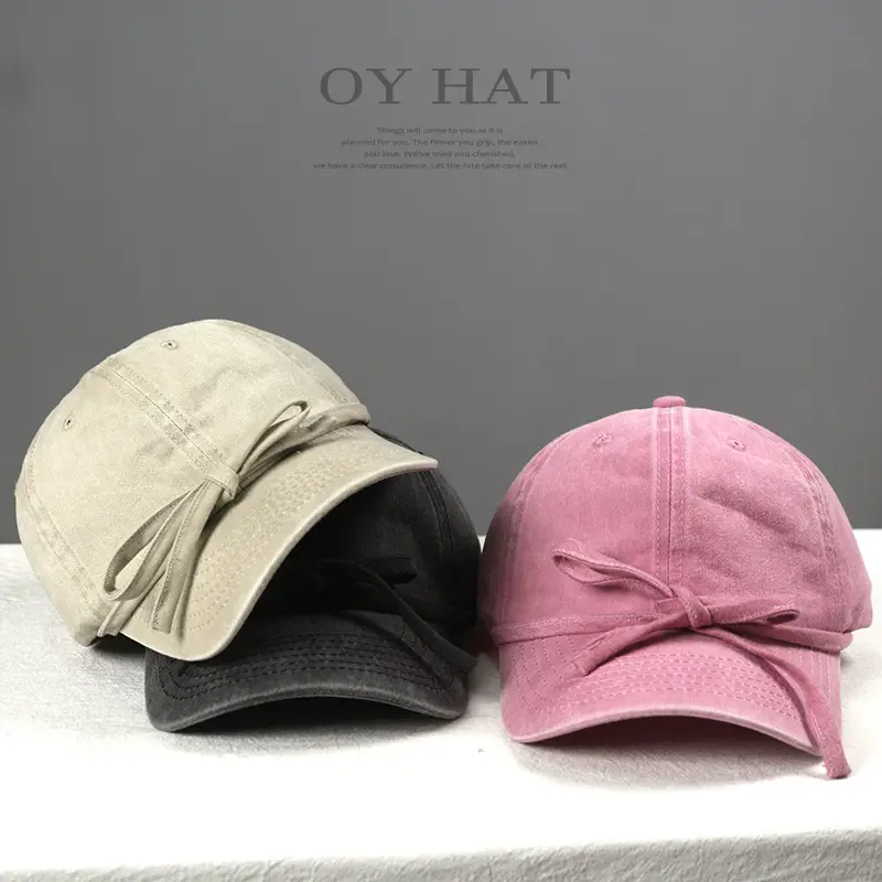 Pink Bow Tie Baseball Cap for Girls Summer Casual - Image 5
