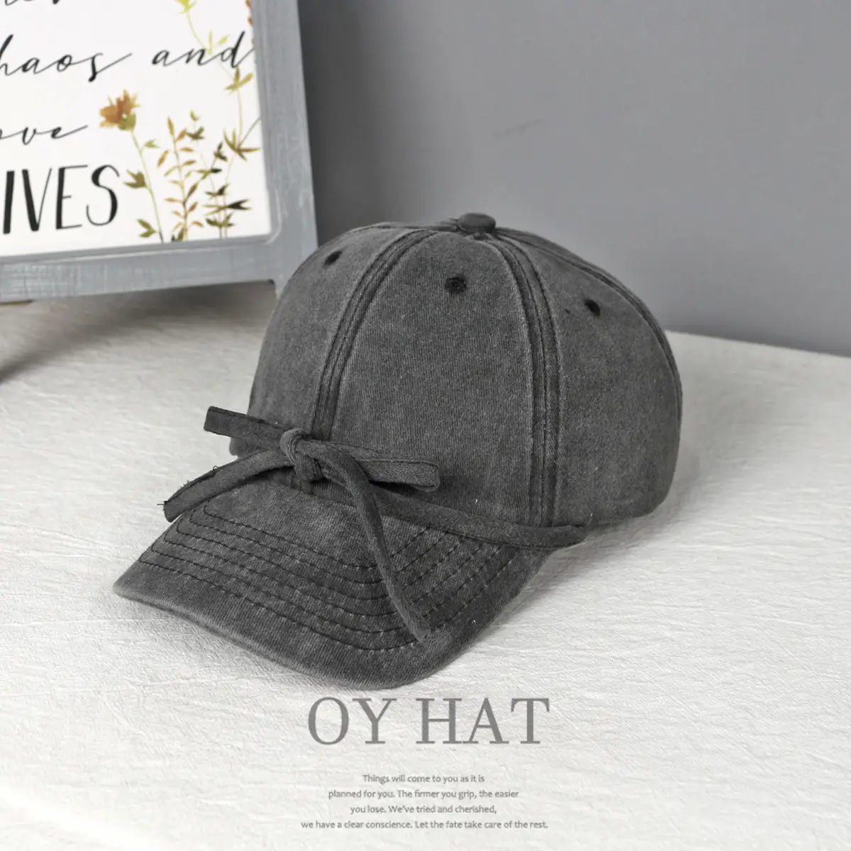 Pink Bow Tie Baseball Cap for Girls Summer Casual - Image 2