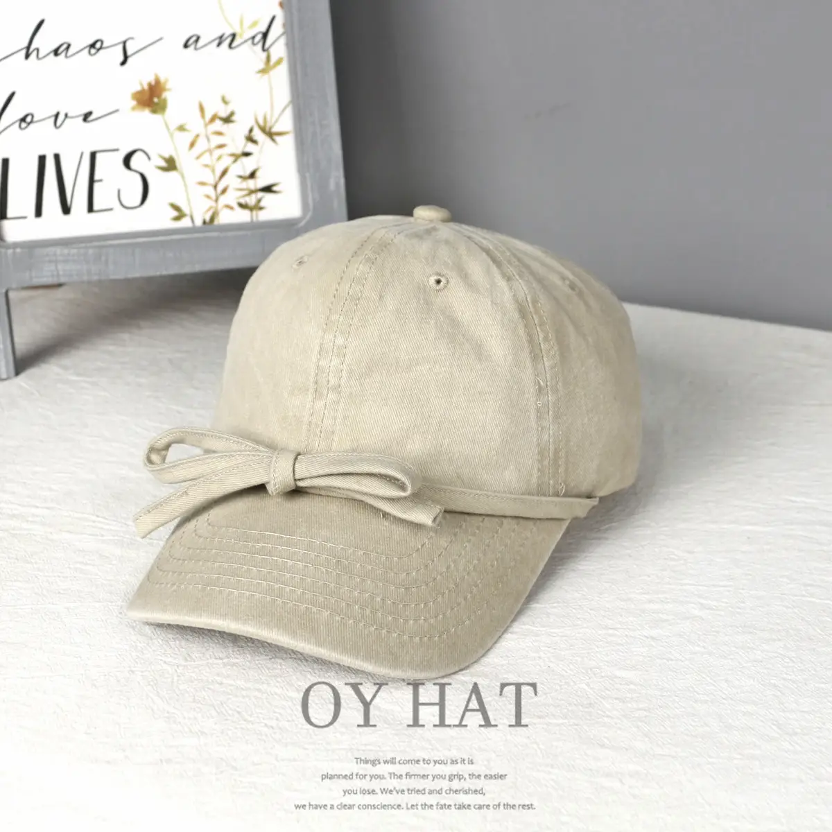 Pink Bow Tie Baseball Cap for Girls Summer Casual - Image 3