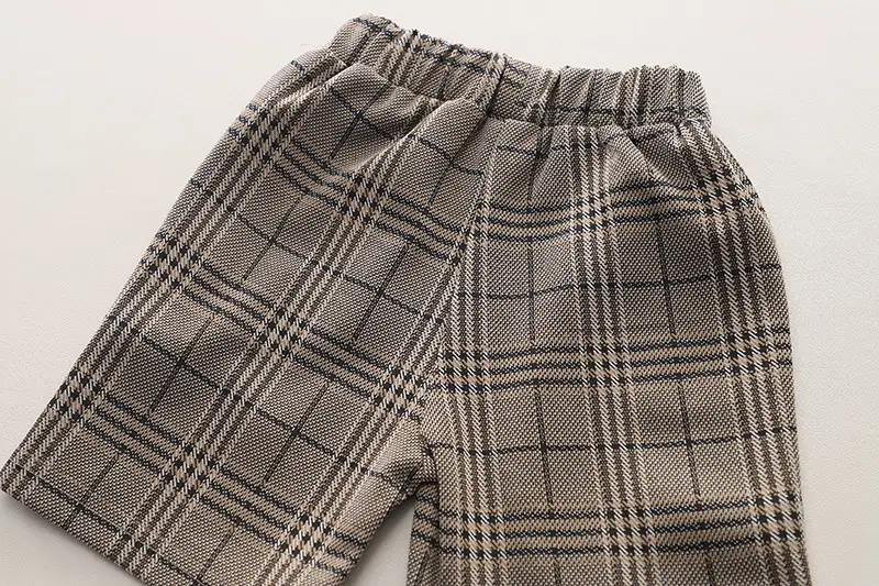 Children's Plaid Cotton Suit Set Summer Boys Girls — feature 14