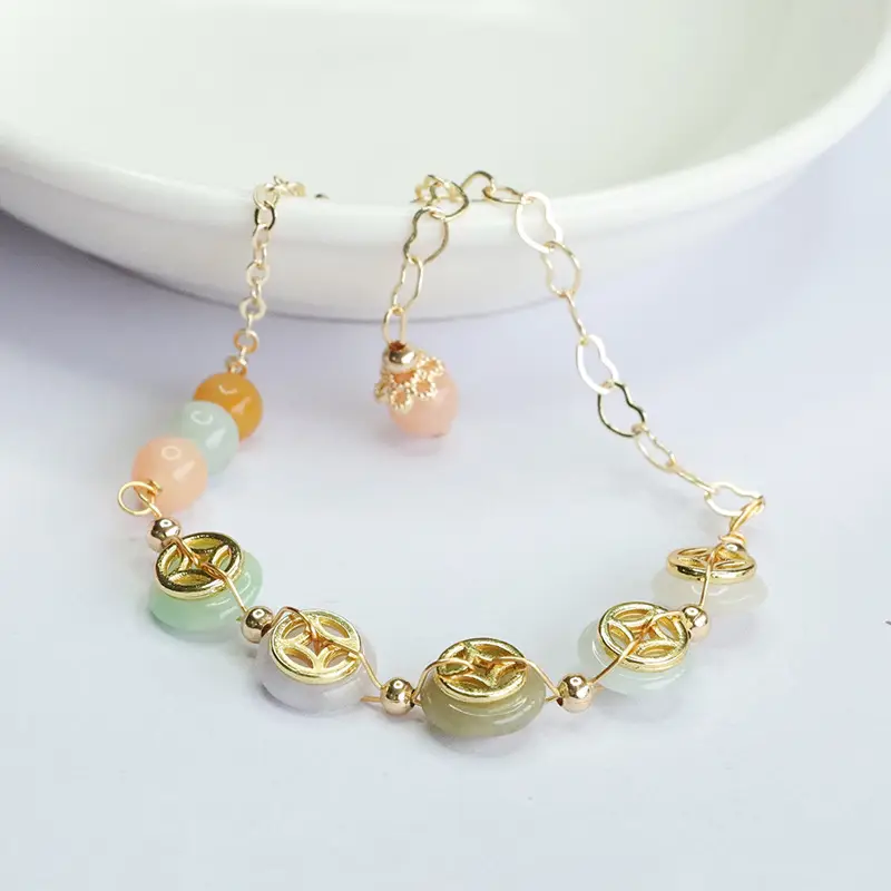 Guan Yu Jade Copper Coin Peace Bracelet — feature 7