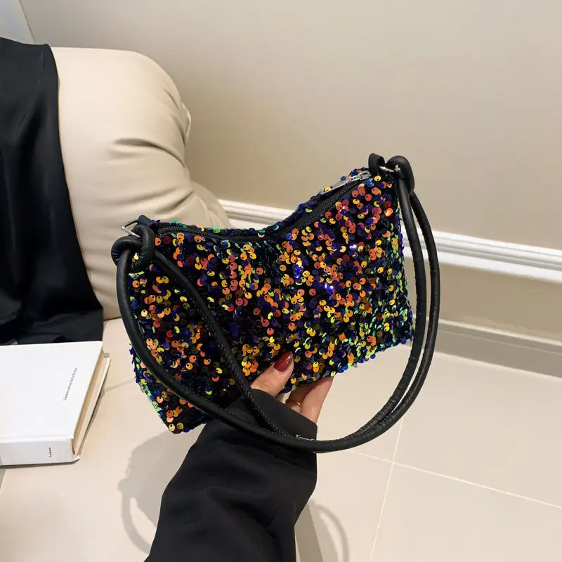 Sparkly Sequin Shoulder Bag for Women 2024