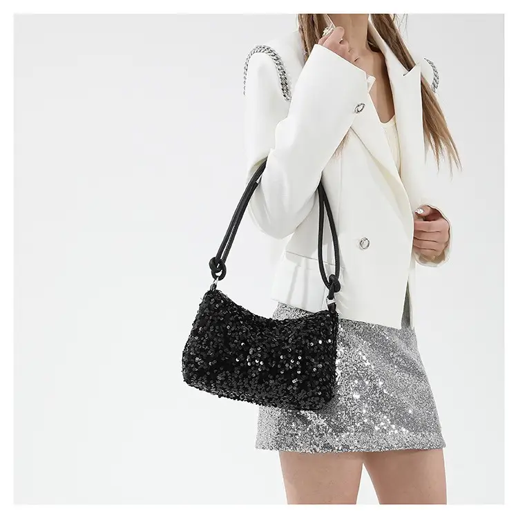 Sparkly Sequin Shoulder Bag for Women 2024