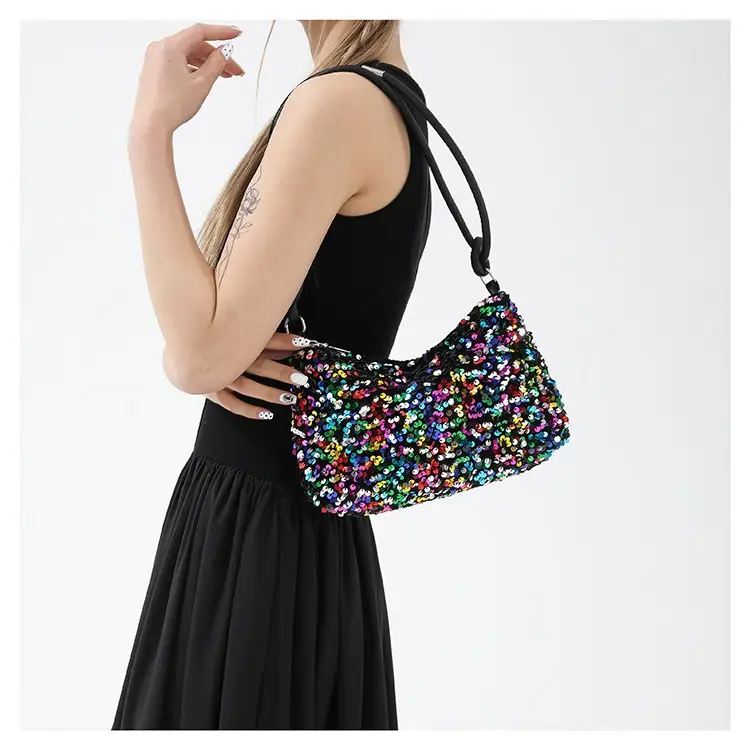 Sparkly Sequin Shoulder Bag for Women 2024