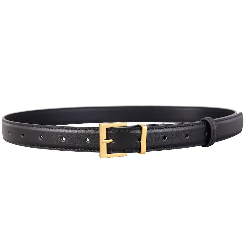 Women's Cowhide Belt with Gold Buckle & Leather Finish - Image 8