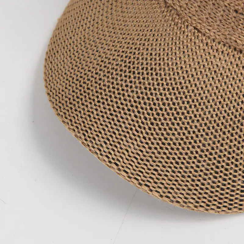Beige Knitted Baseball Cap for Women Men Outdoor Sunshade