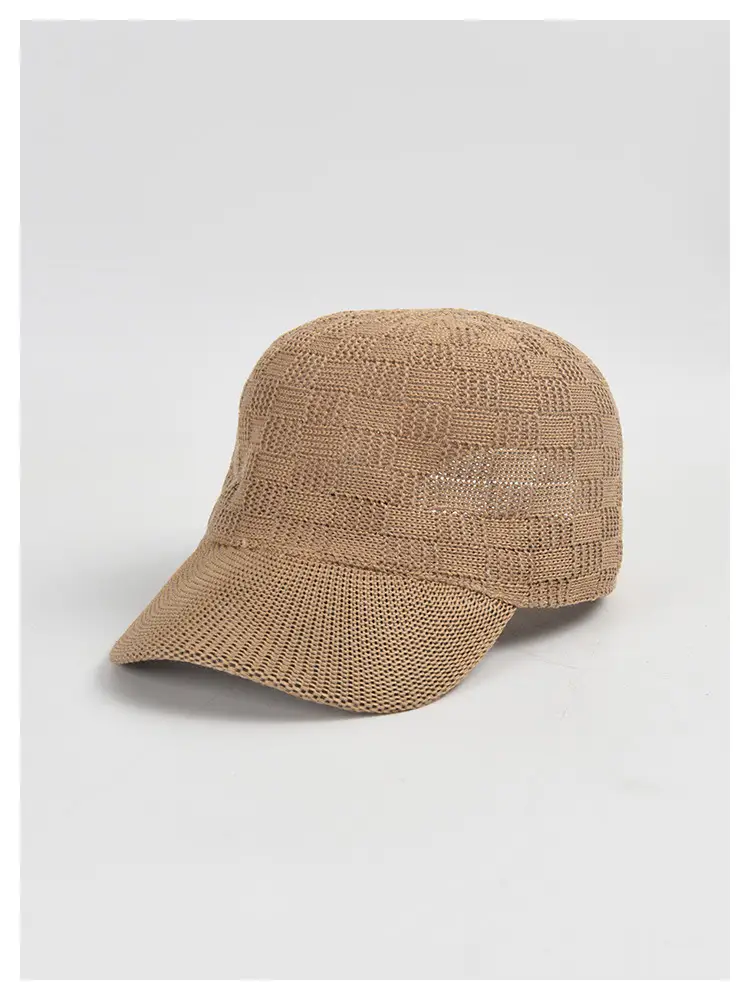 Beige Knitted Baseball Cap for Women Men Outdoor Sunshade — feature 10
