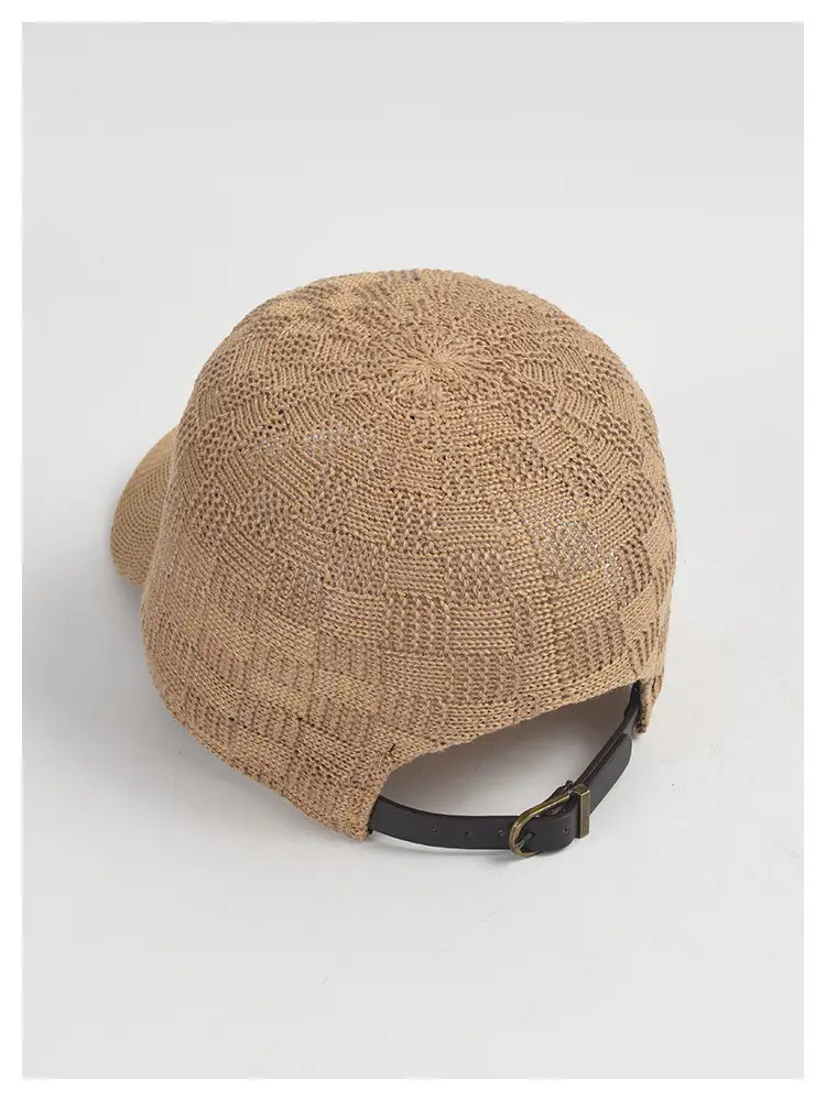 Beige Knitted Baseball Cap for Women Men Outdoor Sunshade — feature 11