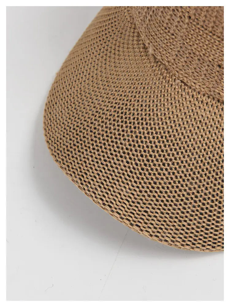 Beige Knitted Baseball Cap for Women Men Outdoor Sunshade — feature 13