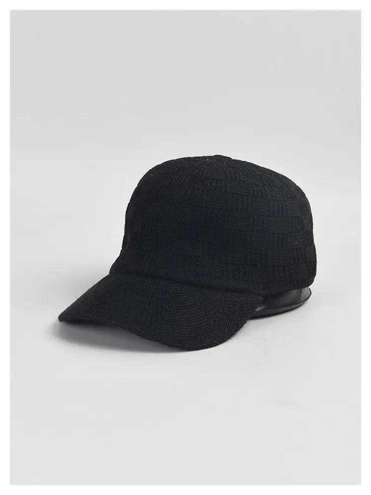 Beige Knitted Baseball Cap for Women Men Outdoor Sunshade — feature 4