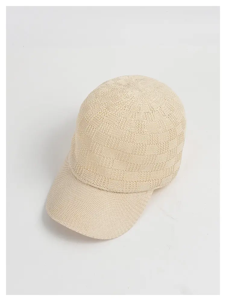 Beige Knitted Baseball Cap for Women Men Outdoor Sunshade — feature 6