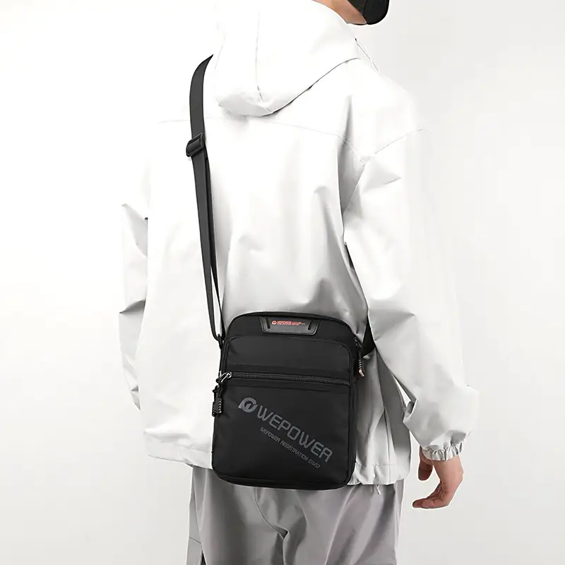 Men's Black Shoulder Bag Large Capacity Crossbody