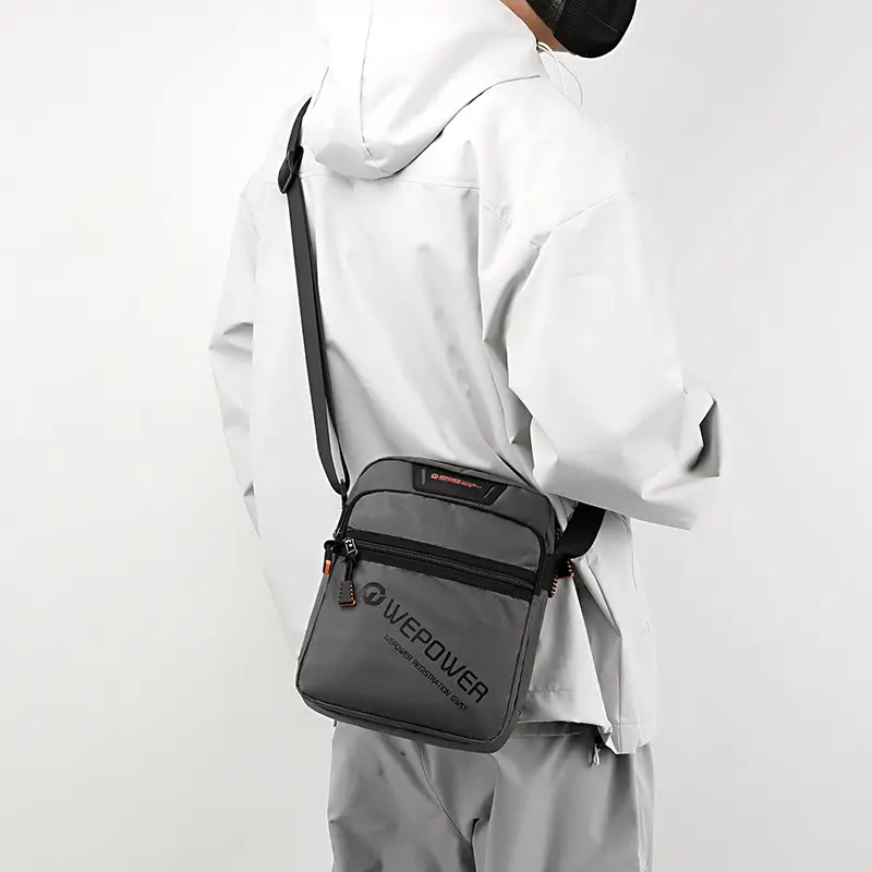 Men's Black Shoulder Bag Large Capacity Crossbody