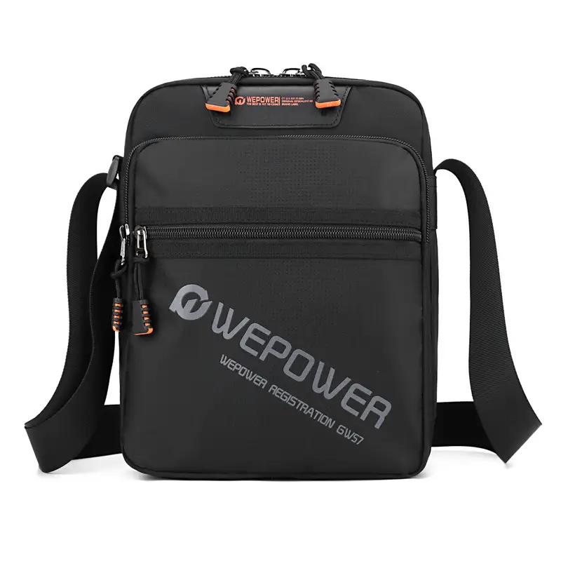 Men's Black Shoulder Bag Large Capacity Crossbody