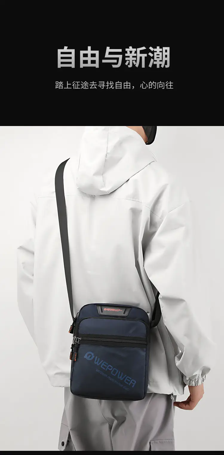 Men's Black Shoulder Bag Large Capacity Crossbody — feature 11