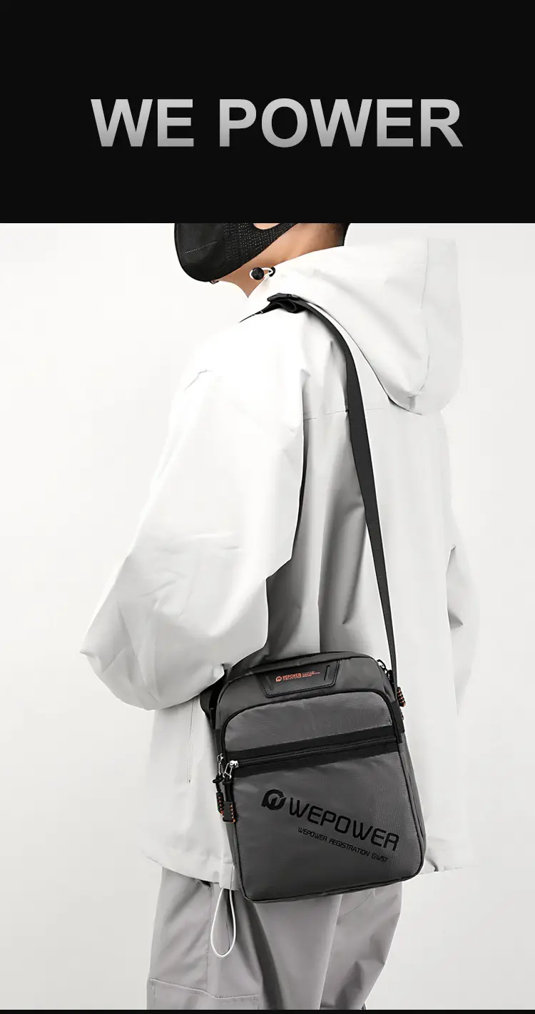 Men's Black Shoulder Bag Large Capacity Crossbody — feature 13